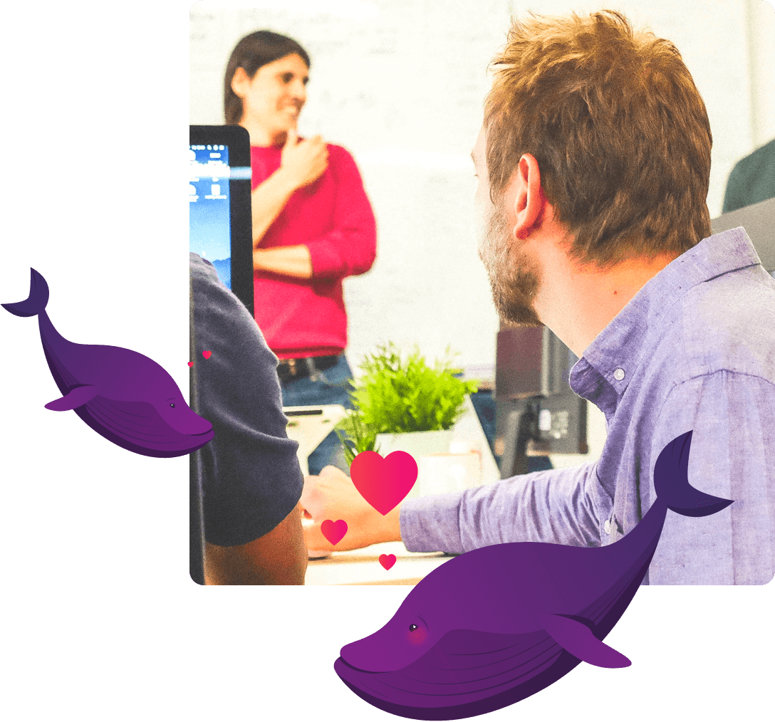 Onirix Whale whale loves customer