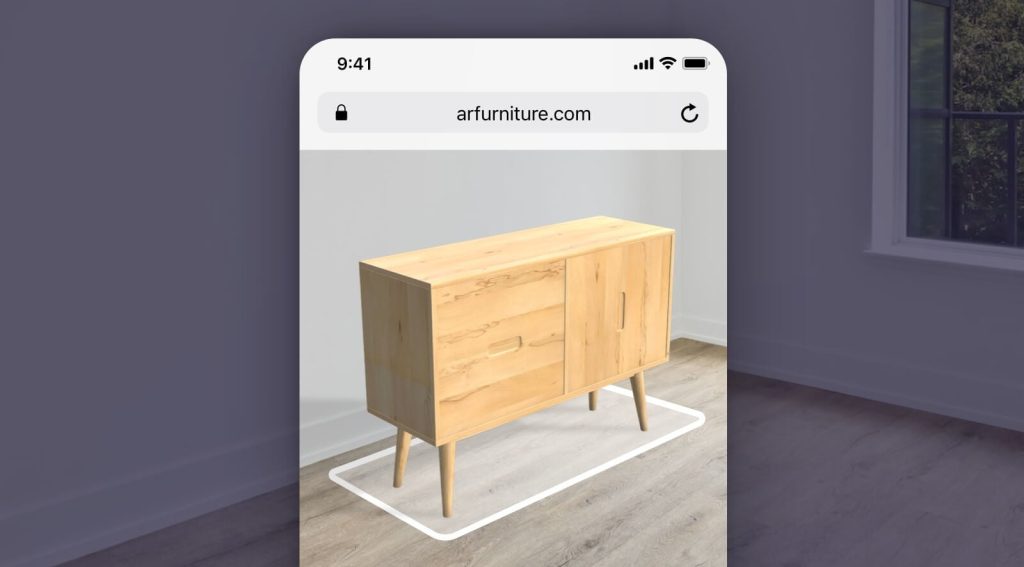Example of augmented reality for furniture retailers